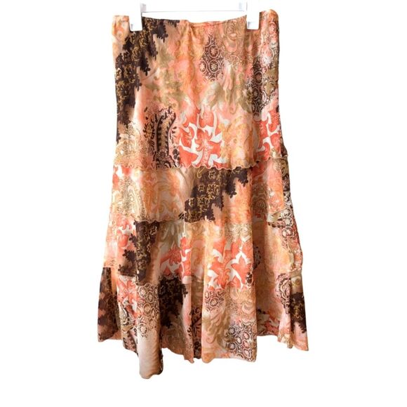 Y2K Dressbarn Fairycore Floral Tiered Skirt Size Large - Picture 2 of 10